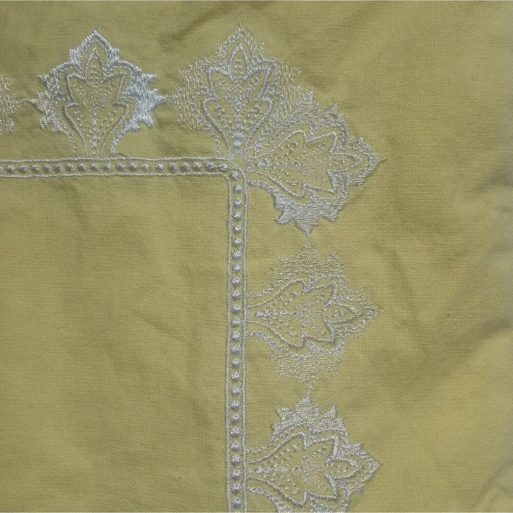 Madison Park 2 Yellow With White Embroidery Pillow Cases 24 X 24